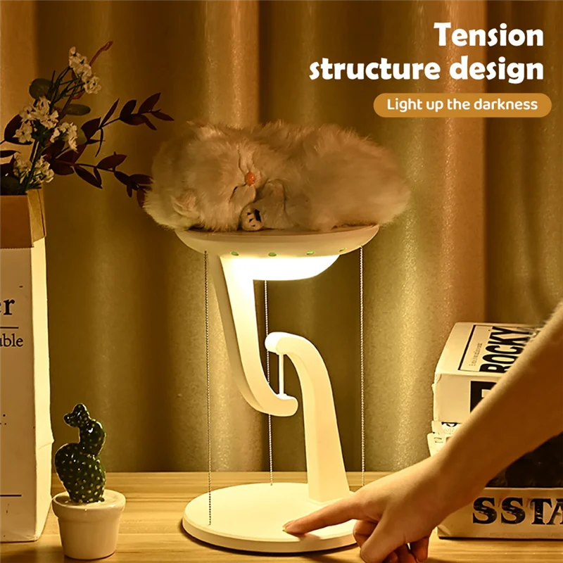 

ABJN-LED Wireless Charging Desk Lamp With Touch Control For Bedroom - Floating Design Novelty Night Light