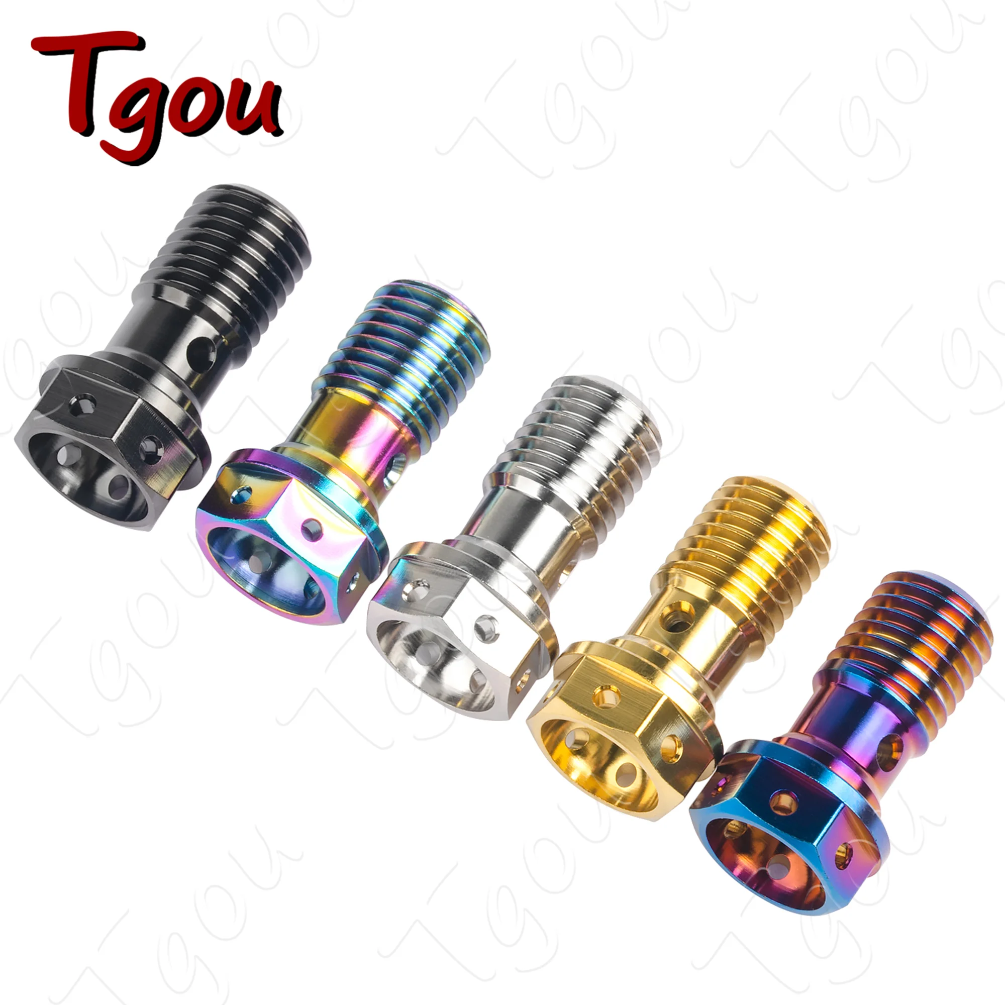Tgou Titanium Bolt M10 1.0 /1.25 Pitch Banjo Screws for Brembo Brake Line & Single /Double Hole Clutch Banjo
