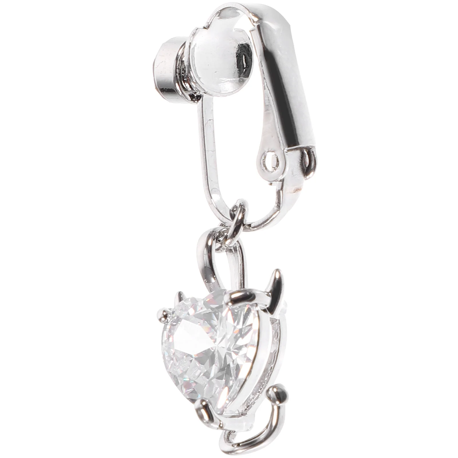 غير ثقب استرخى البطن خاتم على شكل زر الزركون مطعمة آمنة قابلة لإعادة الاستخدام وقت طويل استخدام نمط عصري مجوهرات السرة جذابة