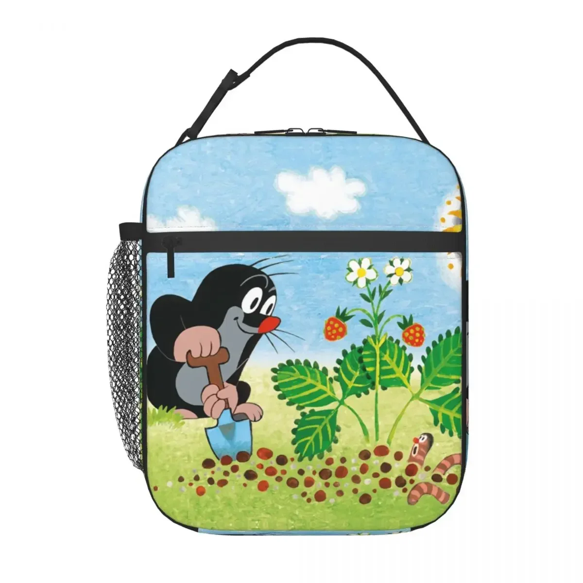 Cute Mole Digging Portable Lunch Box Women Leakproof Cartoon Krtek Little Maulwurf Thermal Cooler Food Insulated  Bag Kids