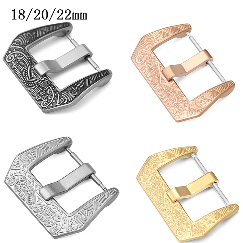 18mm 20mm 22mm Vintage Metal Watchband Buckle Universal Stainless Steel Strap Pin Clasp Replacement for Men Leather Bracelet