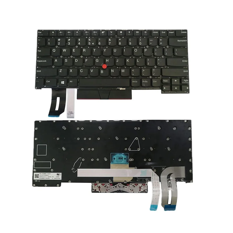 Imagem -02 - Substituição Teclado dos Eua para Lenovo Thinkpad T490s T495s T14s p1 x1 Extremo Gen1 Gen2 Laptop sem Moldura