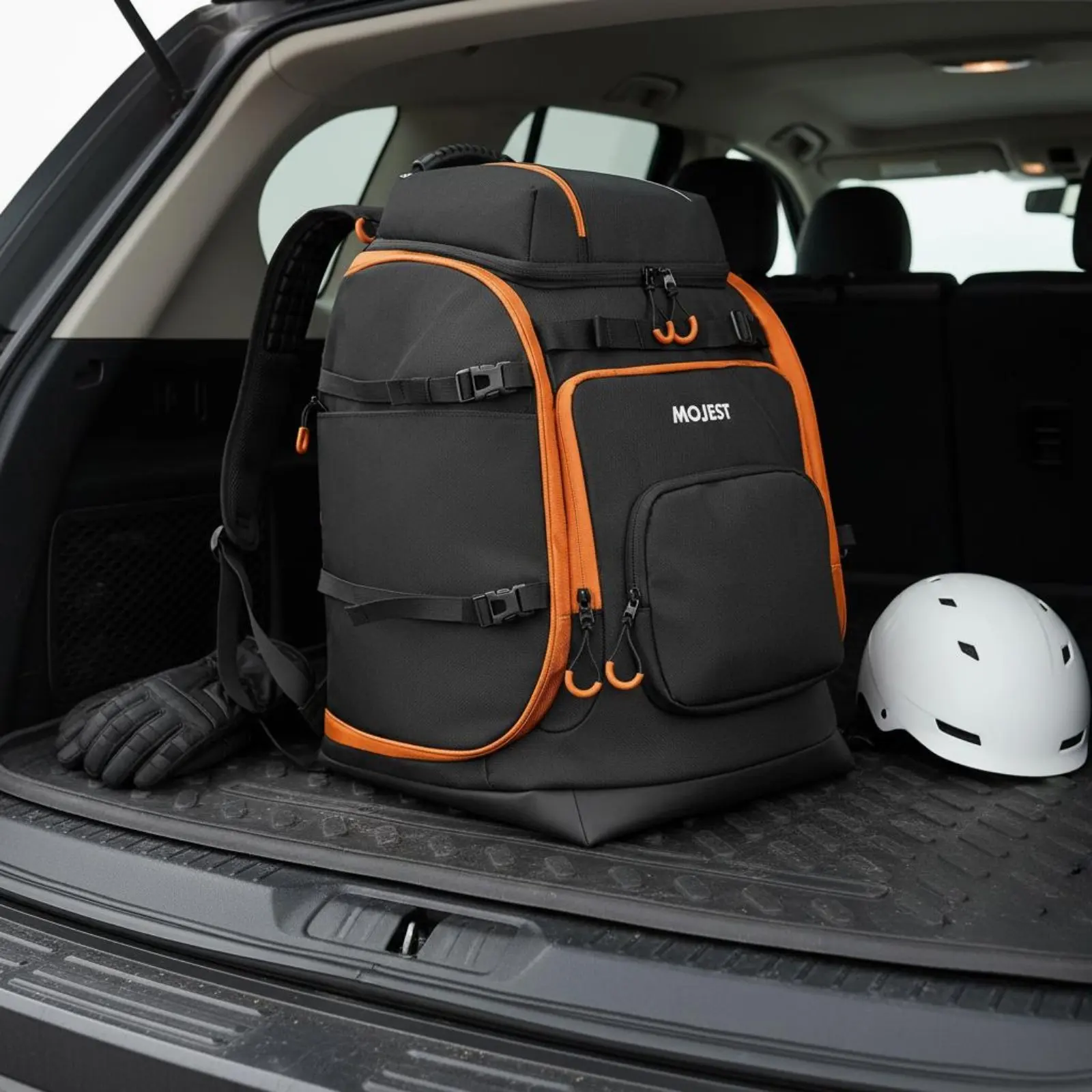 

Ski Gear Backpack Multi-Compartment Winter Sports Backpack Waterproof Footwear and Helmet Bag Adjustable Shoulder Straps