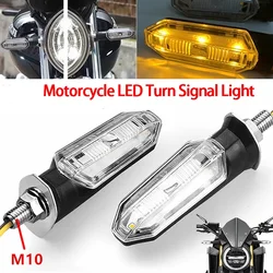 Motorcycle LED Turn Signal Lights Amber 10mm Mini 12V Moto Indicator Lamp Universal Front Rear Turn Signal LED Lights