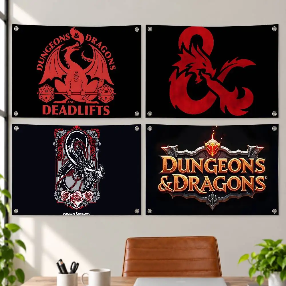 Tabletop Game Dungeons & Dragons Aesthetic Wall Tapestry Flag Printed Wall Hanging Living Room Party Outdoor Decor