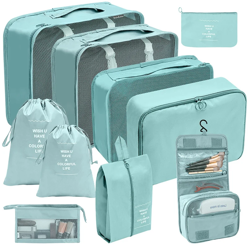 7/10 Teile/satz Reise Veranstalter Lagerung Taschen Koffer Verpackung Würfel Fällen Tragbare Kleiderschrank Gepäck Kleidung Schuh Beutel Falten