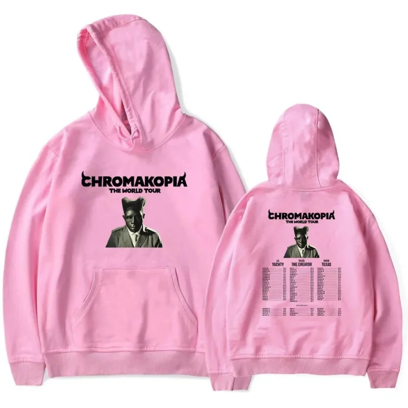 Unisex Hoodies Printed Chromakopia The World Tour Casual Loose Long Sleeve Solid Pullovers Fashion Trendy Letters Sweatshirt