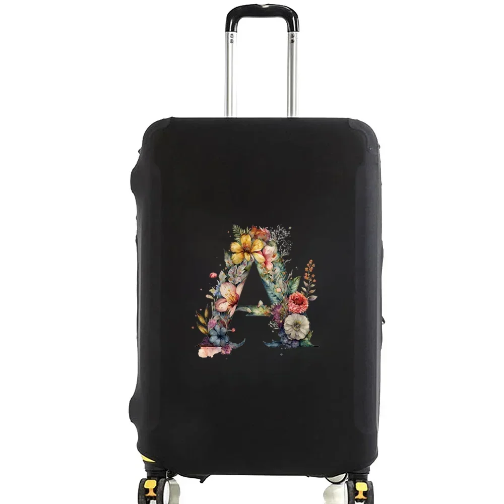 Thick Elastic Luggage Protective Cover Dust Cover Anti-Scratch Suitcase Covers Zipper Suit for 18-32 Inch Floral Letter Pattern