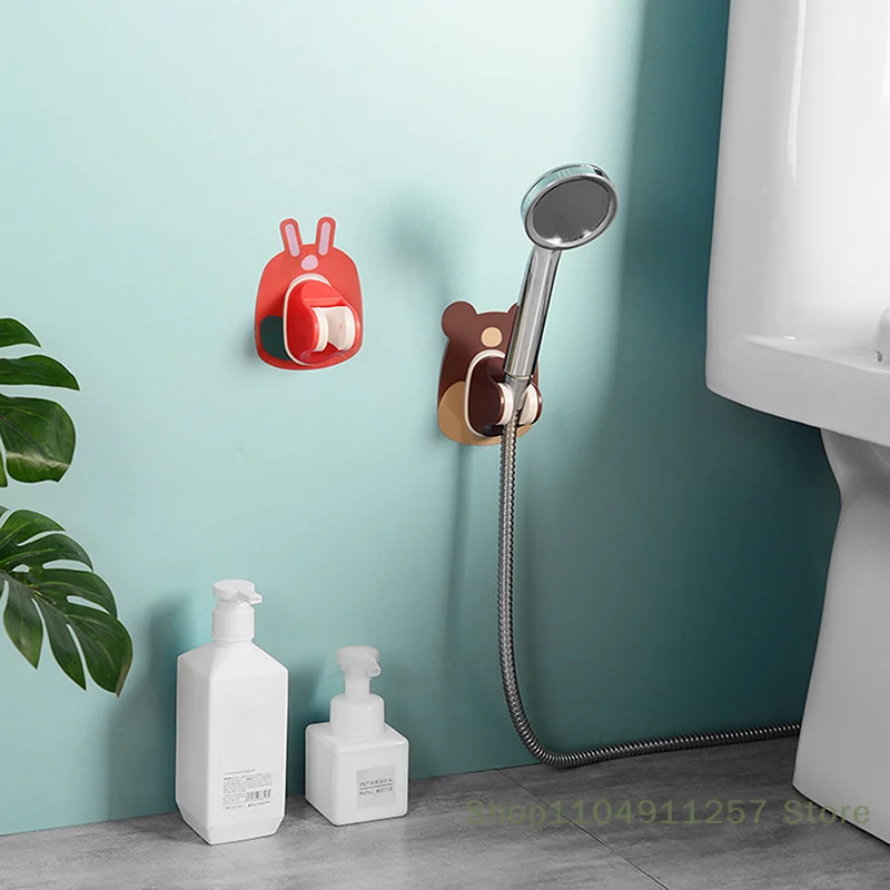 1pc Cartoon Shower Head Holder Suction Cup Shower Head Adjustable Shower Holder Suitable For Family And Children