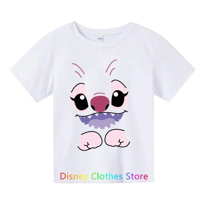 Kawaii Lilo Stitch Funny Cartoon T Shirt Kids Stitch Cute Manga T-shirt Y2k Graphic Tshirt Streetwear Top Tees Female