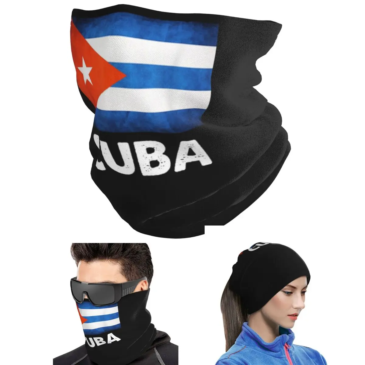Cuban Cuba Country Flag Bandana Neck Cover Printed Wrap Scarf Hiking Fishing Headwear Unisex Adult Breathable