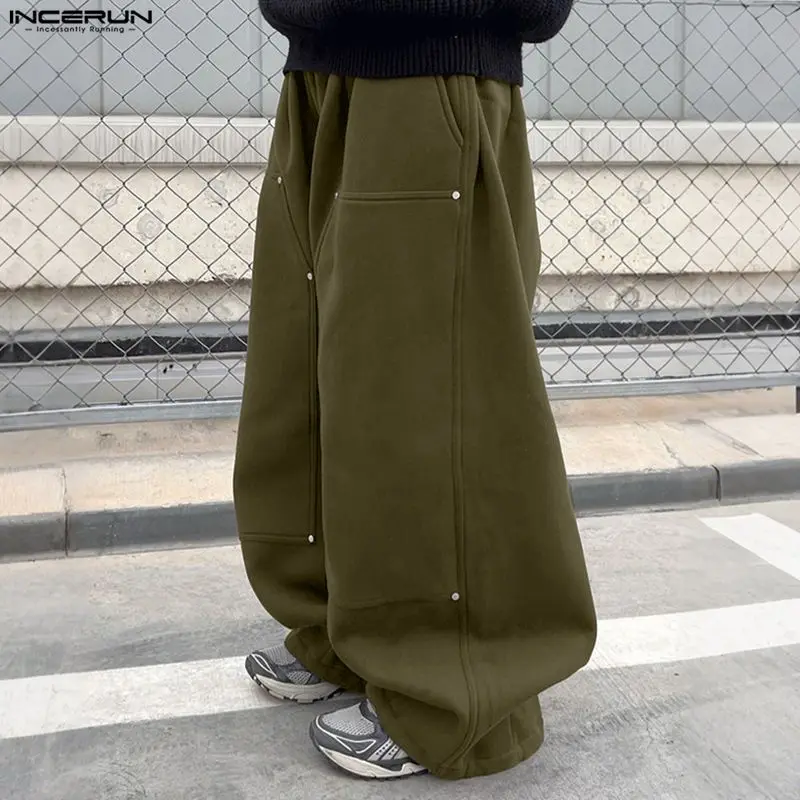 Männer Weite Hosen Elastische Taille Jogger Lose Freizeithosen Männer Streetwear Koreanischer Stil Mode Männliche Lange Hosen S-5XL INCERUN – Detail 7