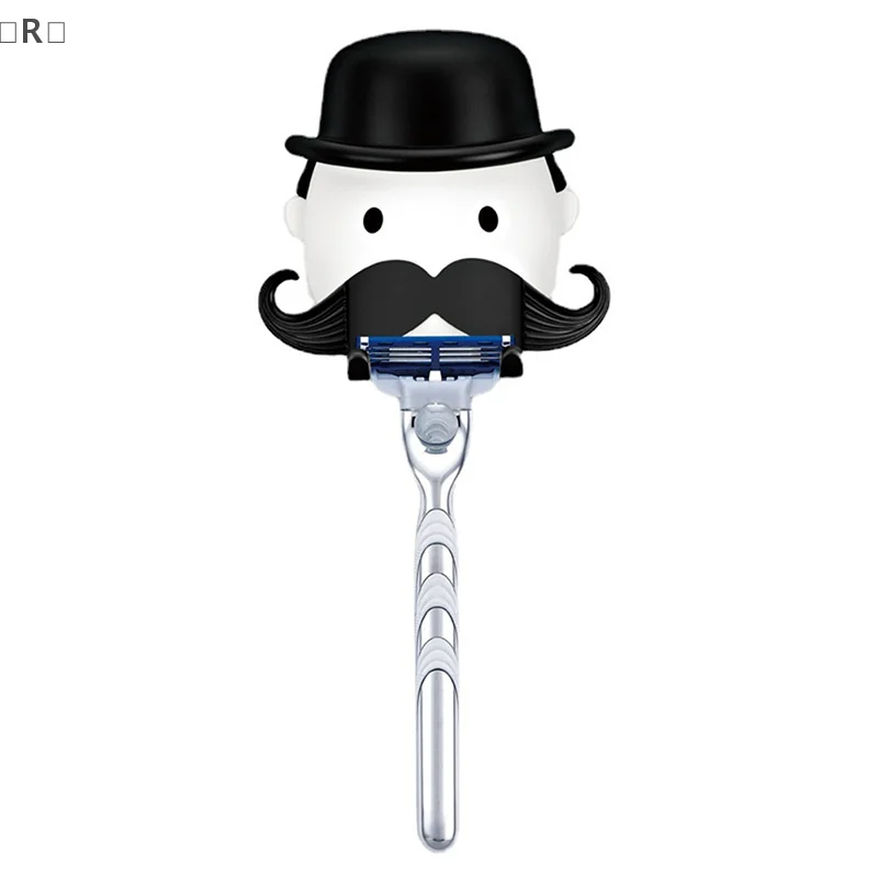 

〔R〕Fun Beard Man Plastic Shaver Holder Bathroom Razor Organizer Suction Cup Hook Shaver's Rack