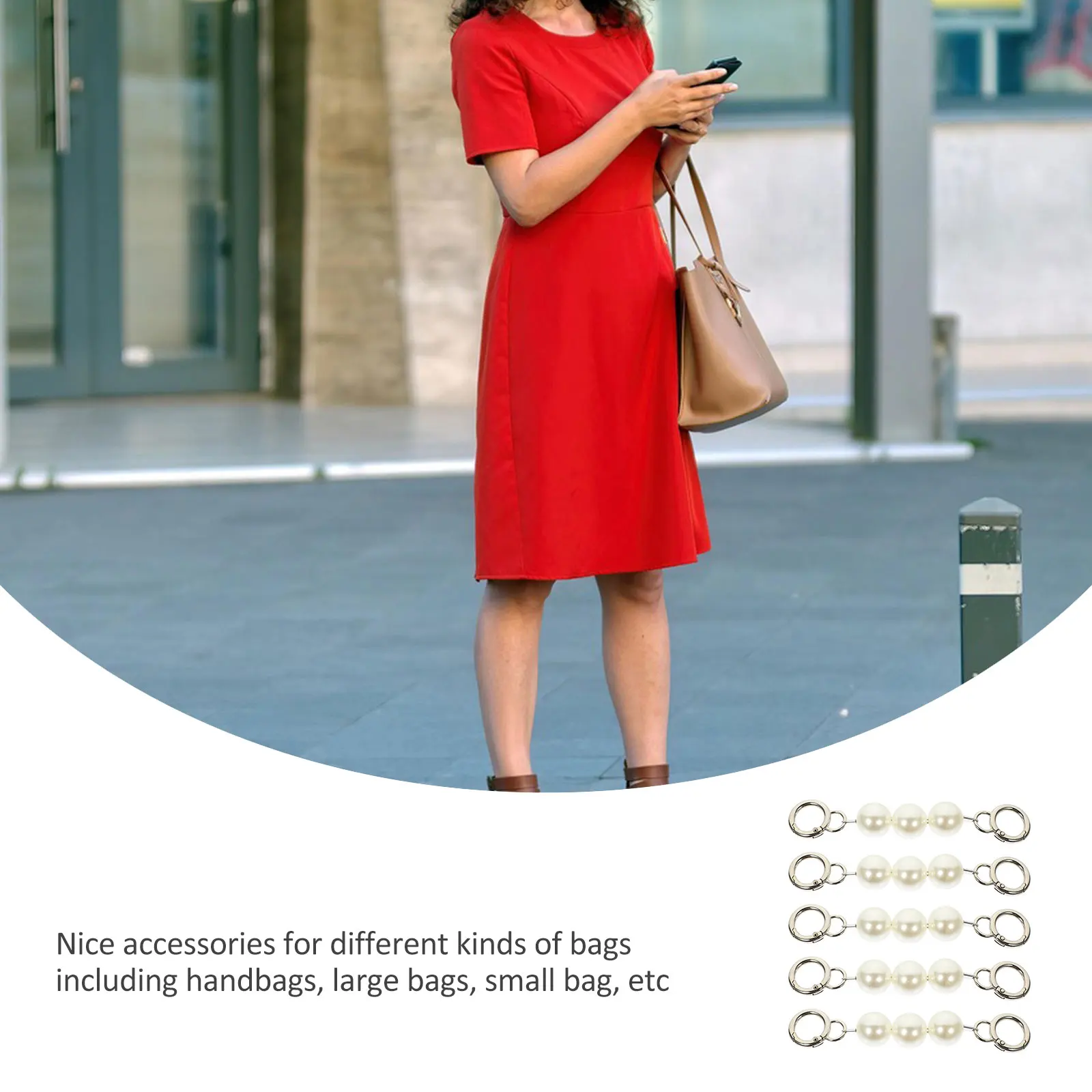 

5Pcs Pearl Bag Chain for Mahjong Bag Crossbody Chain Replacement Handbag Strap Extender Decorative DIY Accessories