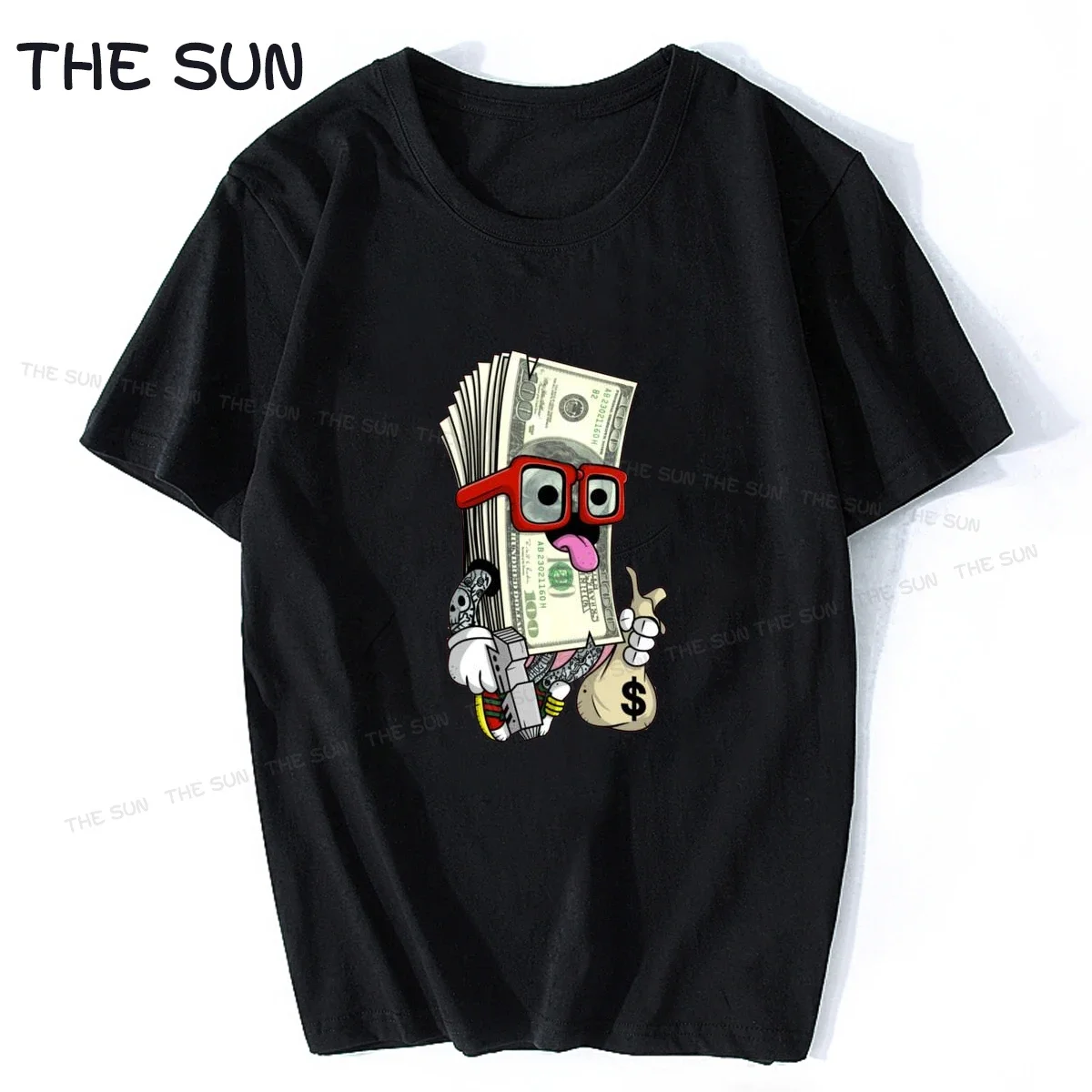 Hip Hop Swag Rap Lover Gift Funny Cash Stacks Bills Tee Tee Shirt Men Retro Men T Shirt Tops T Shirt Casual cotton