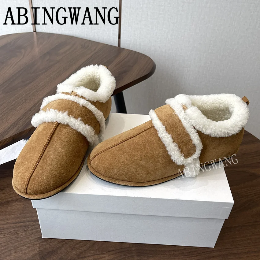 

High Quality New Suede Inside Fur Loafers for Women Runway Ladies Office Shoes 2025 Autumn Winter Lazy Shoes Women Shoes
