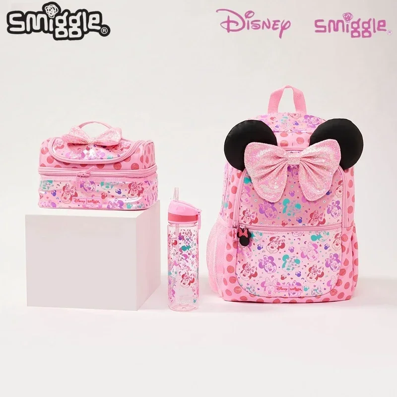 

Оригинальная австралийская сумка Smiggle Disney Minnie, детская школьная сумка, кошелек, сумка для ланча, рюкзак с чашкой для воды, подарок для девушки