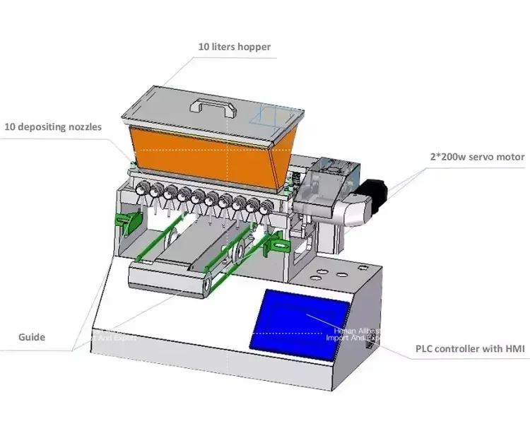 Small Table Top Chocolate Candy Making Machine Gummy Depositor