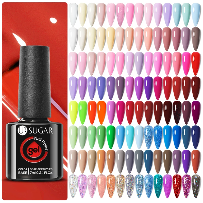 UR SUGAR 7ml Color Gel Nail Polish Nude Red Semi Permanent Soak Off UV LED Gel Vernis Enamels Nail Supplies For Professionals