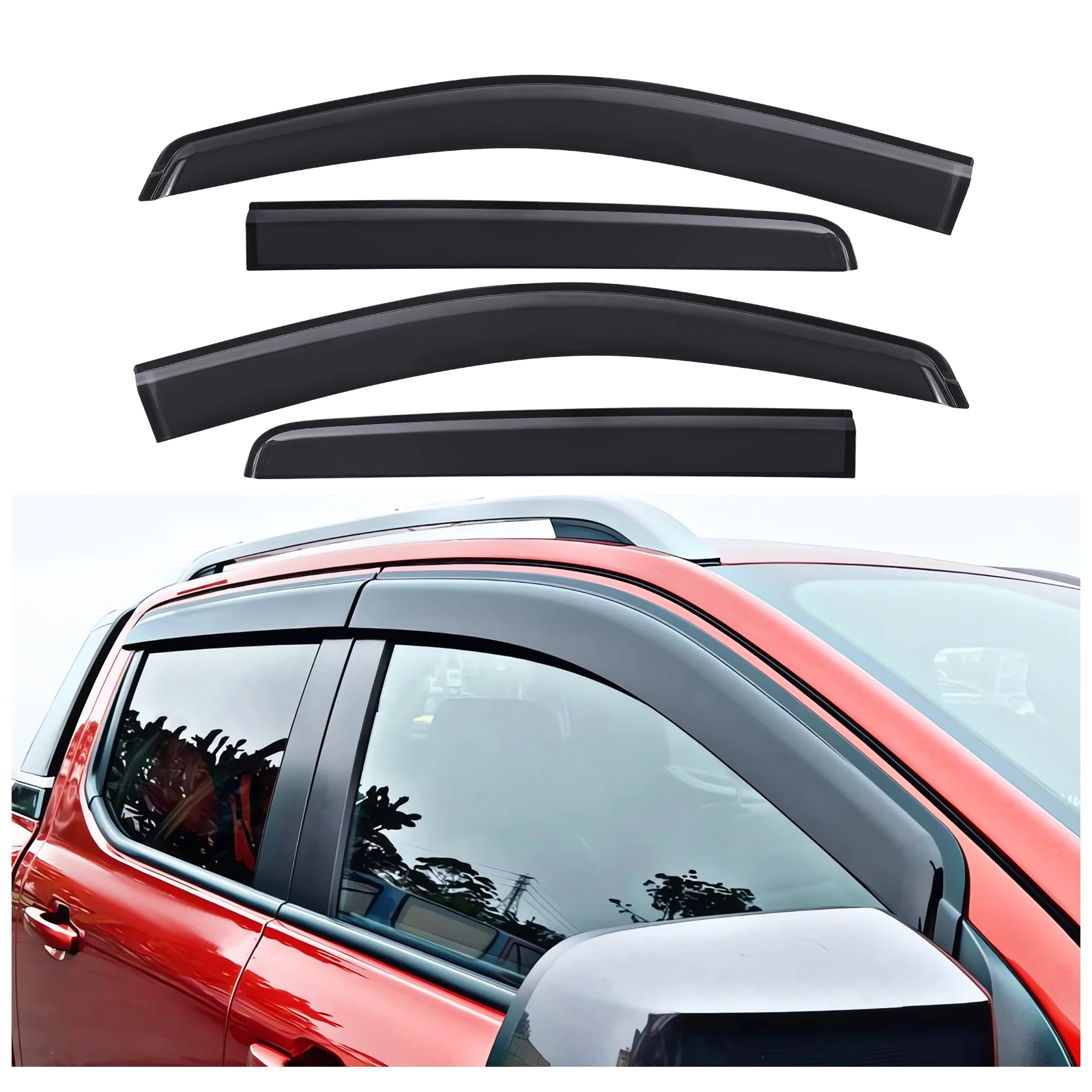 Window Visor Wind Deflector for Ford Ranger Raptor 2023 2024  double cabin Next Gen Wind Deflector Car Styling