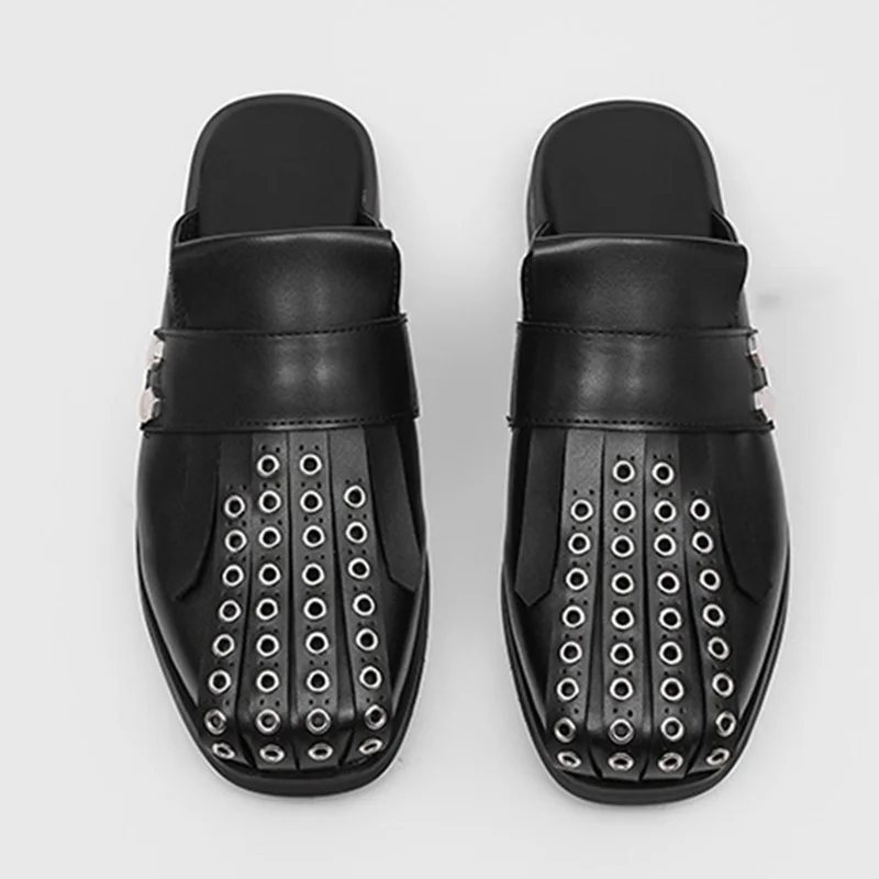New Spring Autumn Men's Casual Shoes,closed Toe Slip-on Mules,commuter Versatile