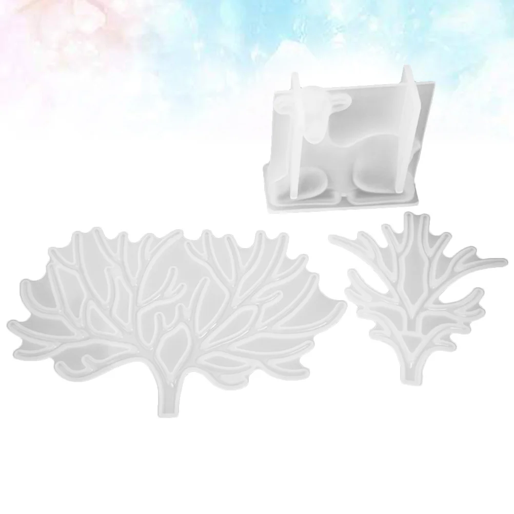

3pcs Silicone Diy Crafts Mold Deer Antlers Branch Shape Epoxy Resin Molds For Pendant Making Jewelry Crafting Tools Art Craft