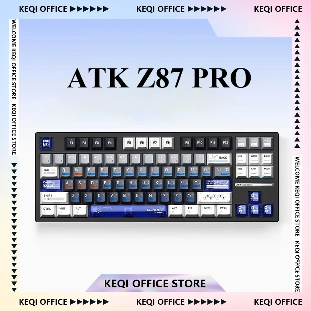 ATK Z87 Pro Mechanical Keyboard 87 Key E-Sports  Semi Aluminum Alloy Game Keyboard Customized Tri-Mode Rgb Hybrid Light Hot Plug