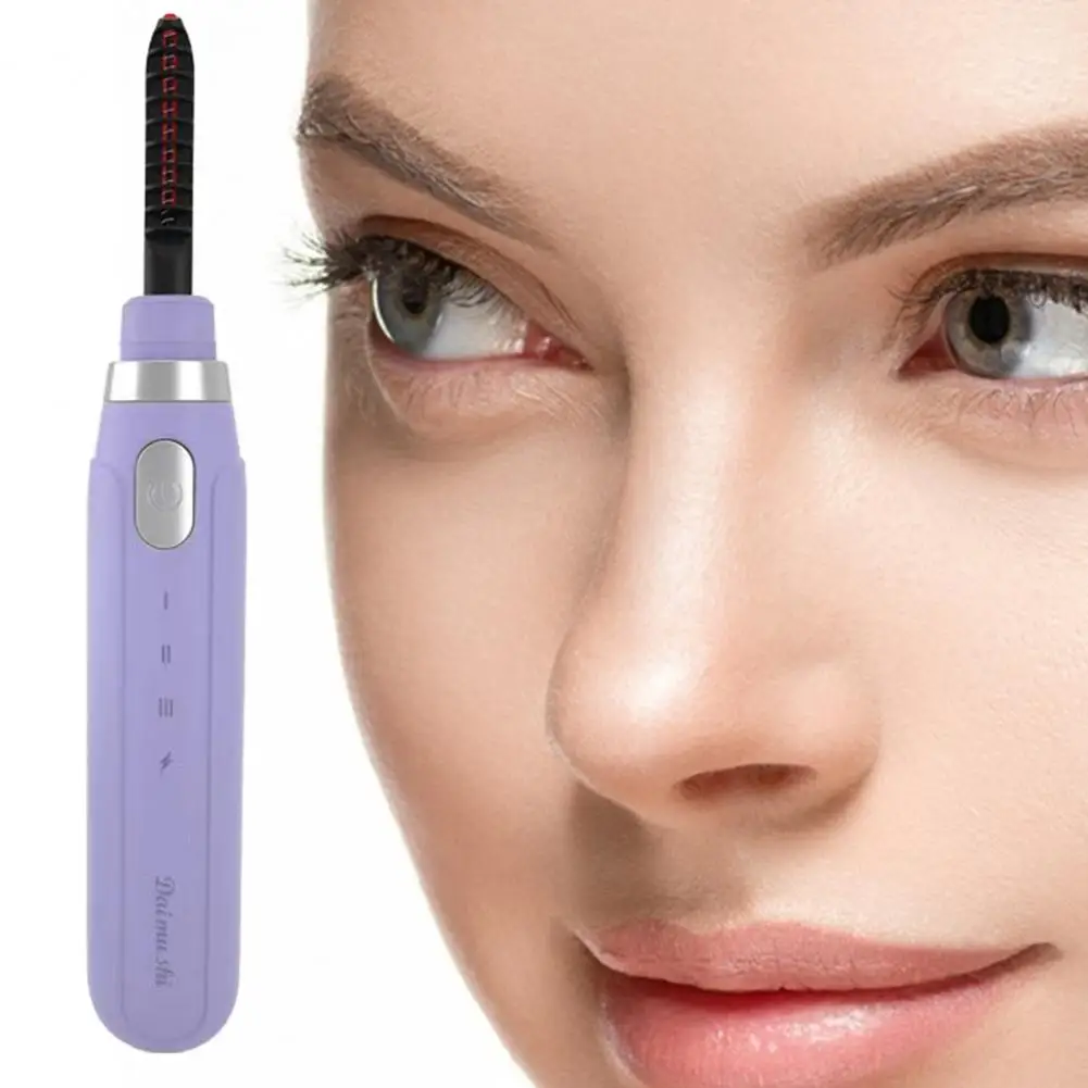 Electric Eyelash Curler Curling Styling Tool Rechargeable Heated Eyelash Curler with 3 Temp Settings for Long for Women's