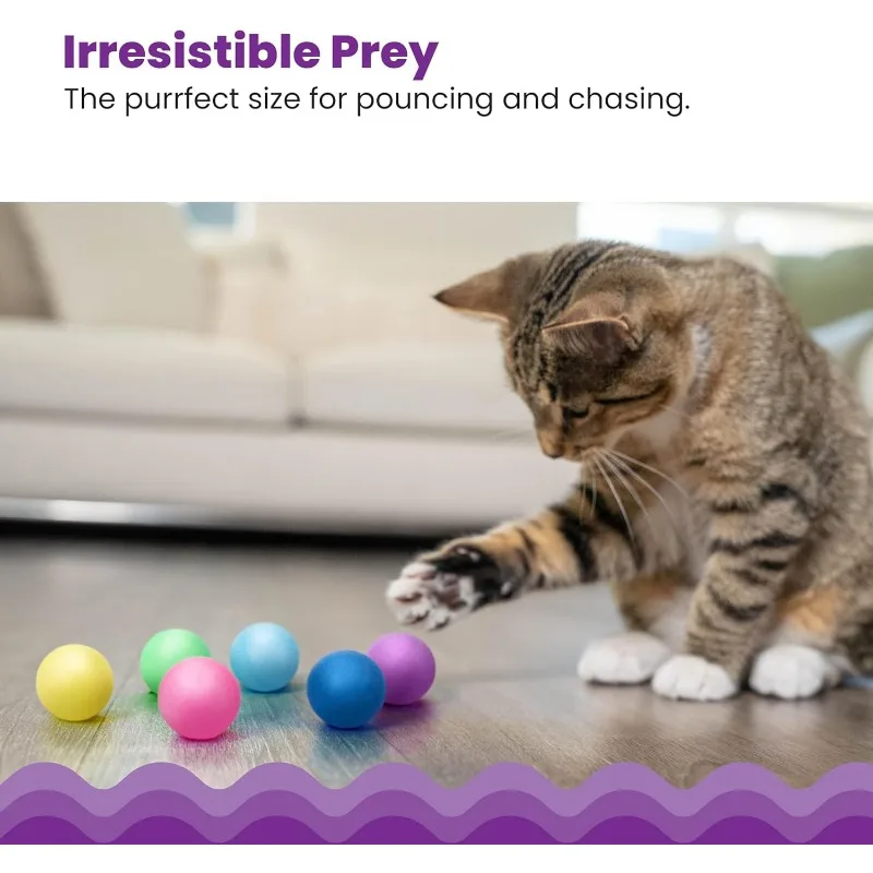 Interactive Cat Toy Tower with Catnip Colorful Balls Mental Physical Exerciser Fun Puzzle Game for Active Cats Accessories