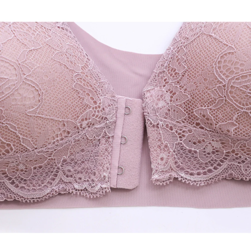 No Steel Ring Seamless One-Piece Bra Pink Front Buckle Breathable Underwear Lingerie for Women Ladies 3Xl Comfortable Shape
