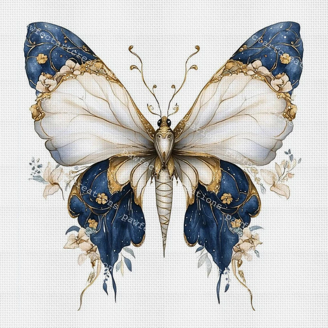 Luxuriöses Schmetterlings-Kreuzstich-Set zum Selbermachen, 11CT-Stickerei, Heimwanddekoration, Geschenk, handgefertigtes Material, rahmenlos, halbfertig, 36 x 36 cm