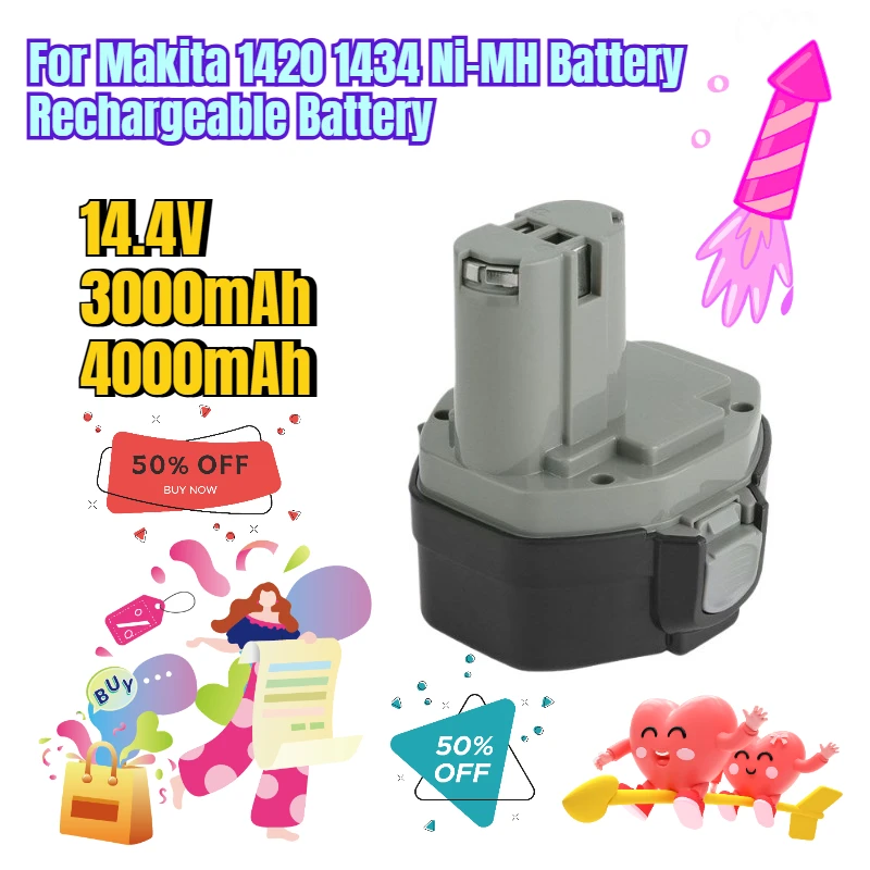 

14.4V 3000/4000mAh for Makita 1420 1434 Ni-MH Battery Rechargeable Battery