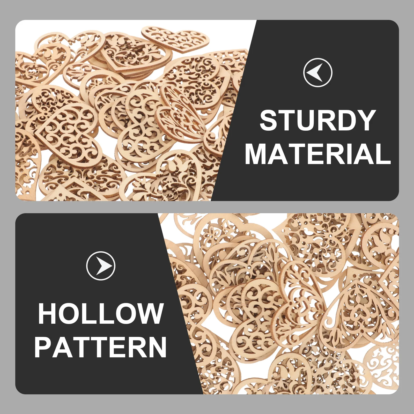 

100Pcs Heart Wooden Slices Premium Wood DIY Crafts Decorations for Home Party Christmas Tree Wall Hanging Ornaments