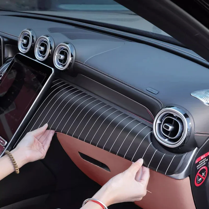 

For Mercedes-Benz C-Class C260L C200 2022-2025 Central Control Vertical Striped Panel Dashboard Modified Trim Panel Accessories