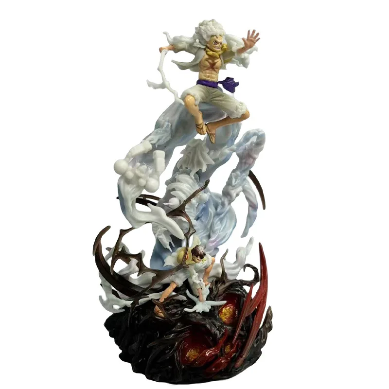 Gk G5 لوفي Lz الشمس الله التفاصيل تصور شخصيات كرتونية استيقظ مع الفاكهة الأساسية نموذج تمثال حلية جمع اللعب أ