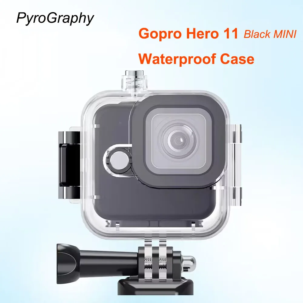 PyroGraphy Gopro Sports Cameras Waterproof Case Sea Diving Accessory with Gopro Quick Release Mount for Gopro Hero 11 Black MINI