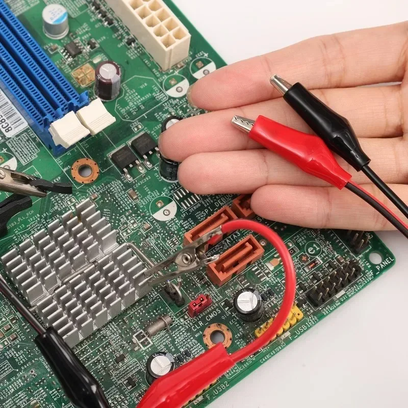 Alligator Clips Electrical Insulate Test Leads Dual Ended Crocodile Clip Jumper Wire for Circuit Connection Electrical Testing