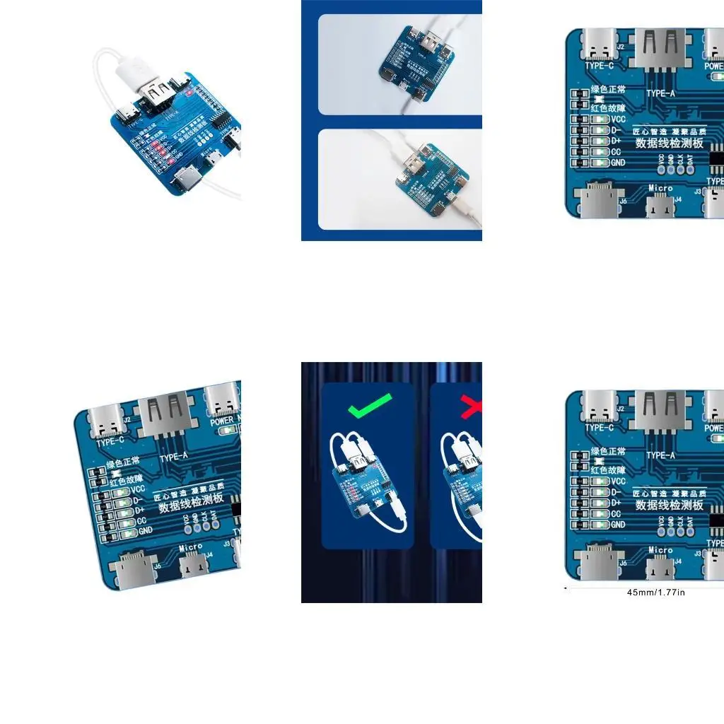 

652F Портативный тип C Зарядное устройство Проверка Диагностика Напряжения Ток. Монитор тока, подходящий для быстрого зарядки
