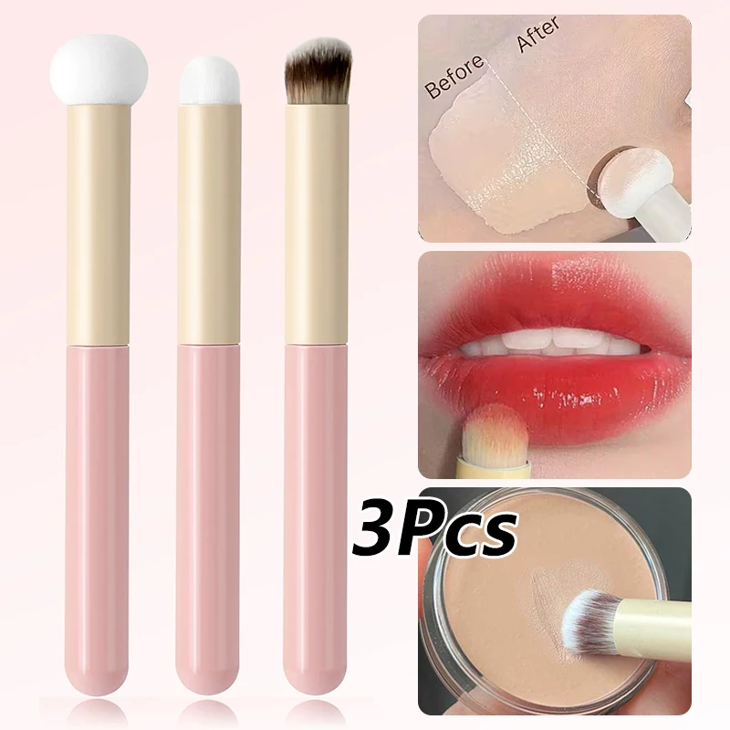 3Pcs/Set Soft Mushroom Sponge Head Makeup Brushes,Concealer Brush Lipstick Lip Powder Puff ,Foundation Contour Cosmetic Tools