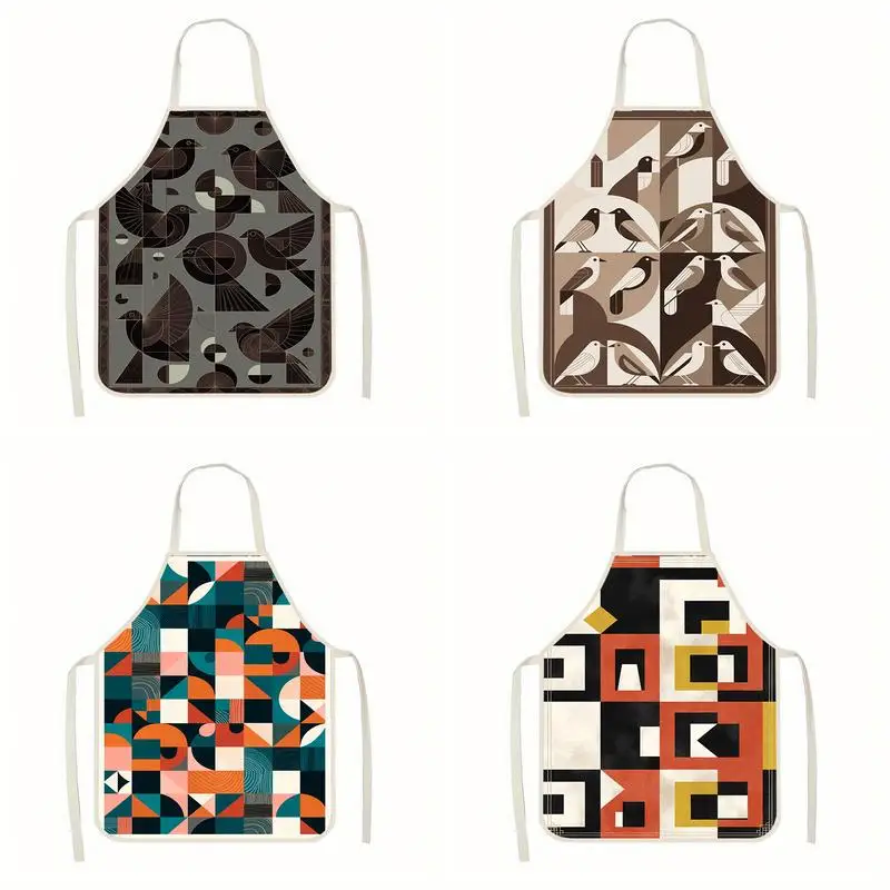 

Льняные фартуки с рисунком птиц, подходят для приготовления пищи на кухне, общения родителей и детей, рисования и других мероприятий.