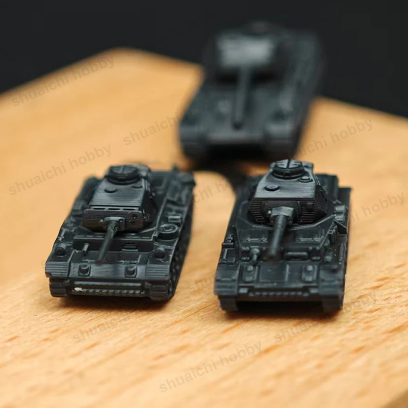 5PCS 1/350 Scale Model WW2 Classic Tank Panzer III IV Panther Tiger P Light-curing 3D Printing Mini Vehicles for Collection Gift