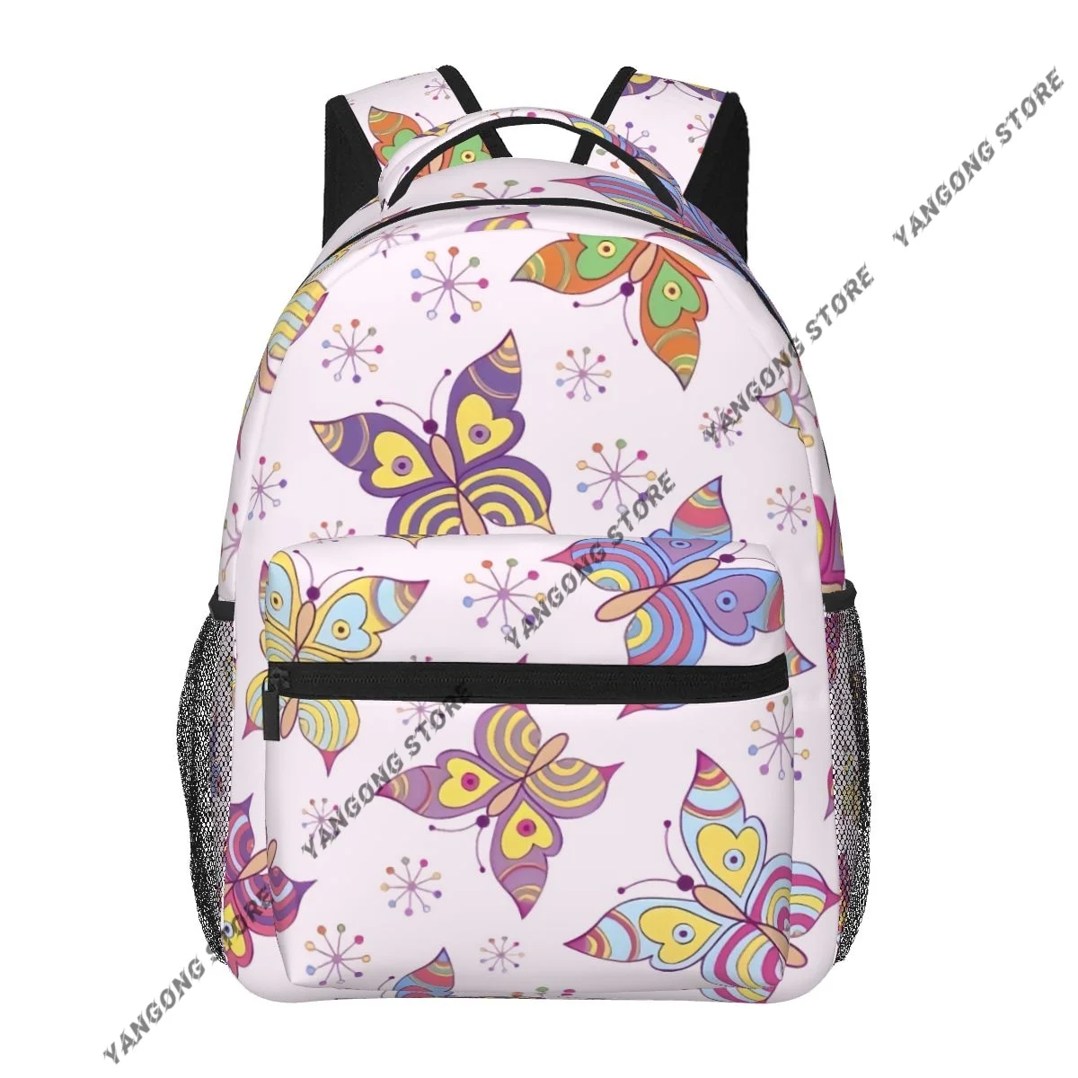 

Рюкзак для подростков, дорожная сумка, рюкзак с красочными бабочками на розовом фоне, рюкзак для ноутбука, школьные сумки