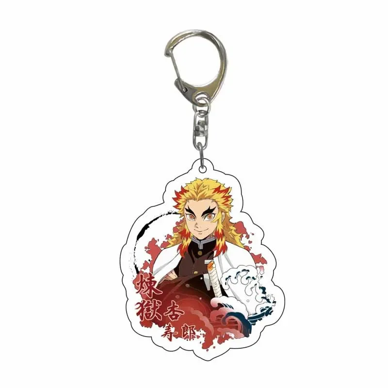 Demon Slayer Kamado Tanjirou Acrylic Plastic Keychain Nezuko Zenitsu Rengoku Kyoujurou Kochou Shinobu Decoration 1PCS Randomly