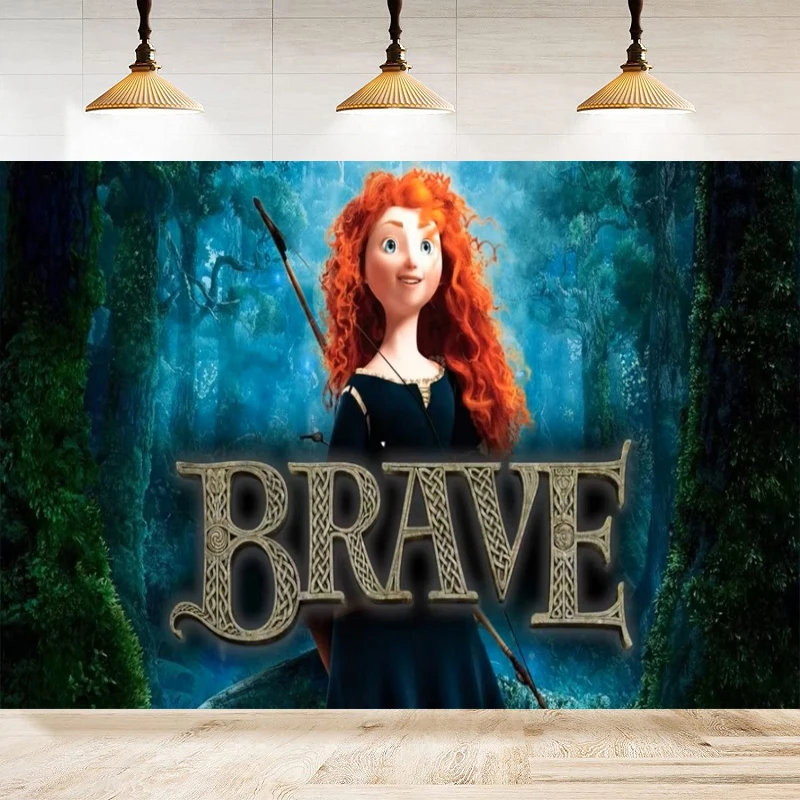 

Photography Backdrop Brave Poster For Kids Baby Shower Birthday Party Brave Background Girl Room Decor Brave Banner