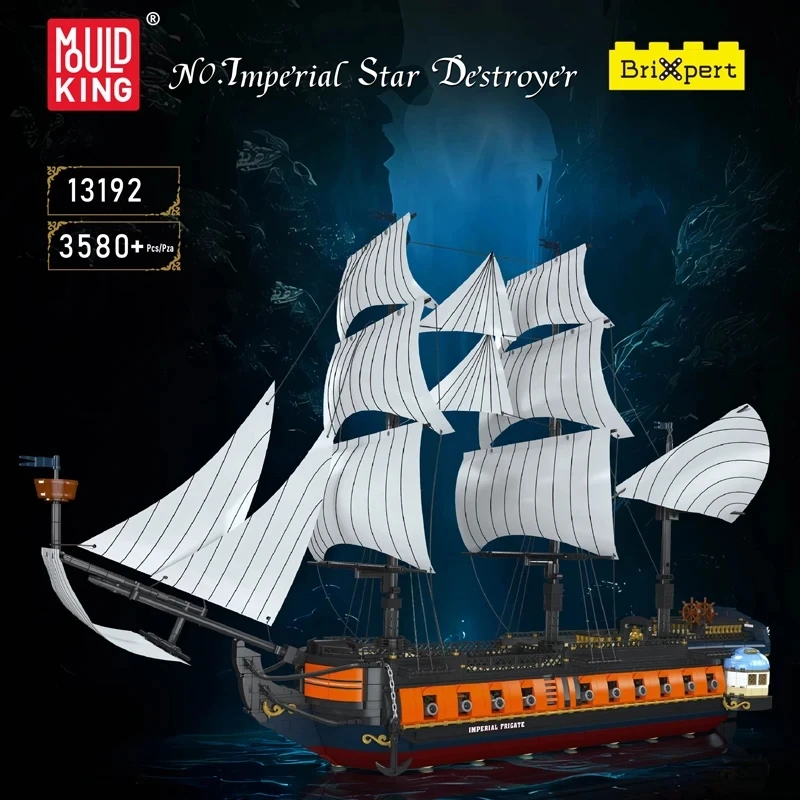 Mould King 13192 Pirate Ship Building Block The MOC Imperial Flagship Model Toys Assembly Ship Brick Set Kids Christmas Gift