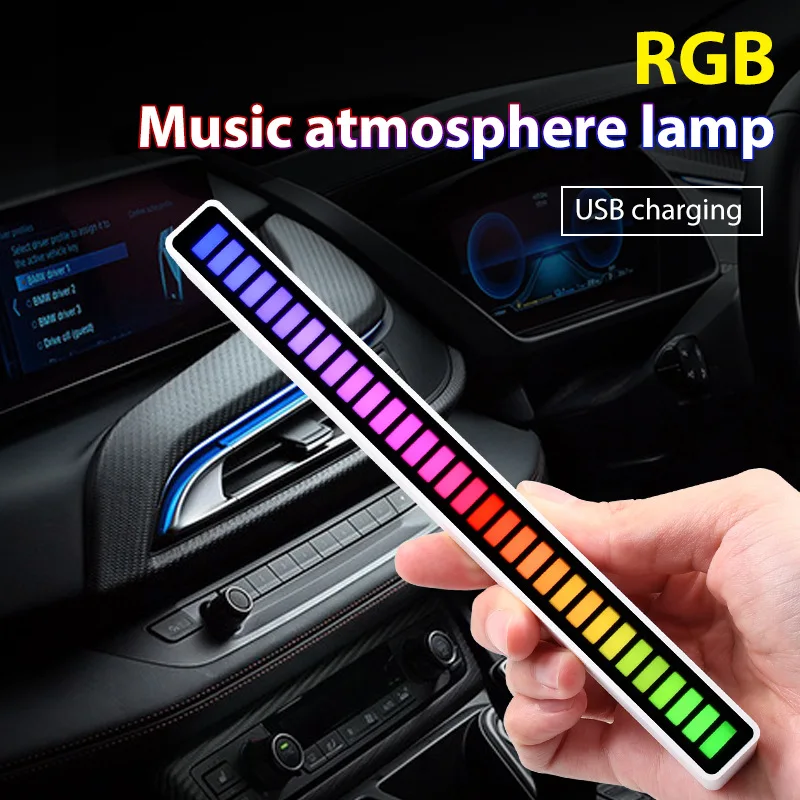 

RGB Sync Rhythm Light Colorful Music Atmosphere Light Car Desktop Induction Creative Car Led Light Accesories for Car