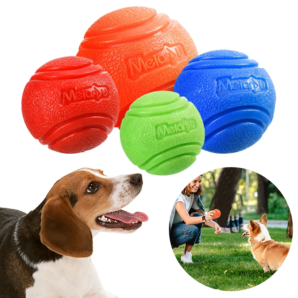 Pelota hinchable resistente a las mordeduras para perros, juguete de goma sólida para masticar, lanzar al aire libre, recuperar suministros de