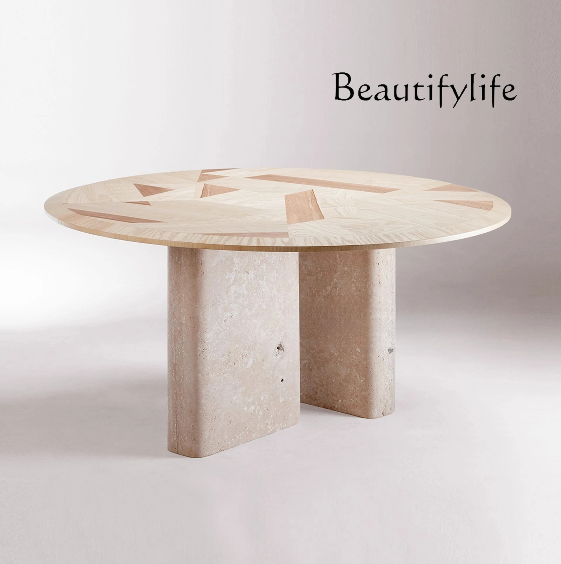 

Medieval solid wood dining table French retro home dining room table designer ash wood dining chair combination