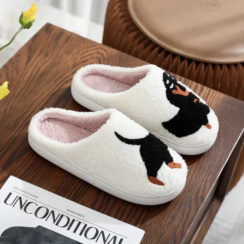 Women Warm Plush Home Cotton Slippers Women Winter Fur Cartoon Cute Indor Home Shoes Couples Casual Plush Comfortable Slippers