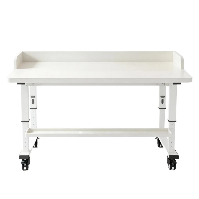 Mobile cross-bed table, household bedroom, long end-of-bed computer table, with rollers, liftable